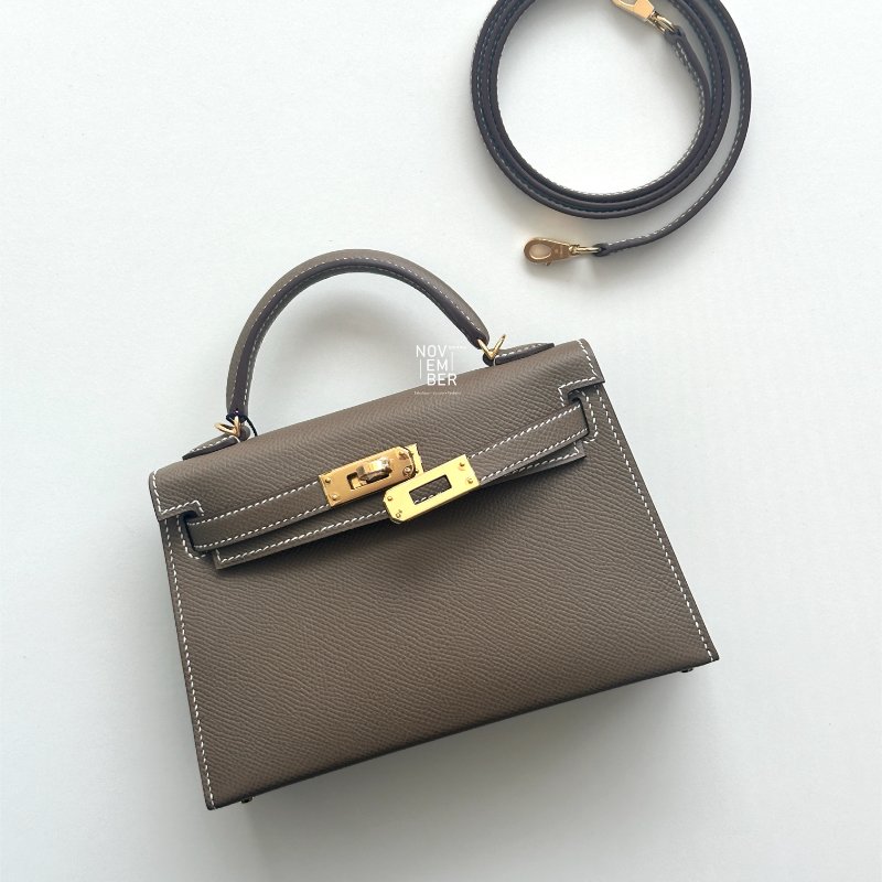 全新✨ Hermès 愛馬仕 Mini Kelly 二代 大象灰金釦-1