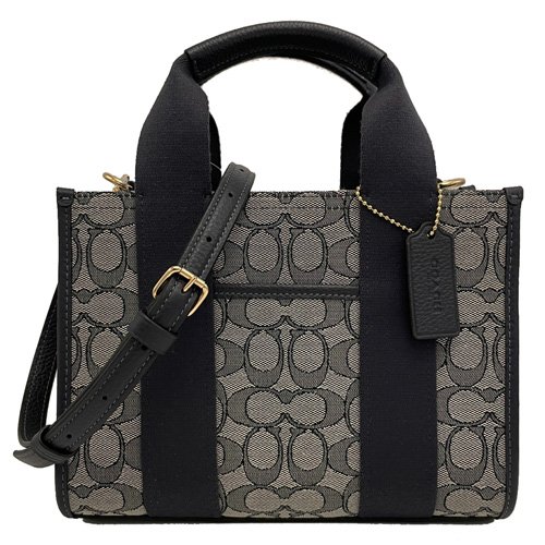 【全新】COACH 織布牛皮手提/斜背兩用琴譜方包(藍)-0