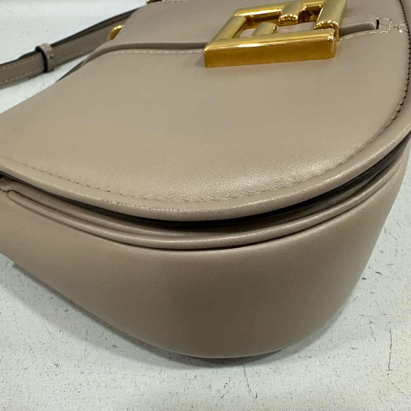 fendi 8BS082 大象灰牛皮FF金釦馬鞍包 斜背包-12