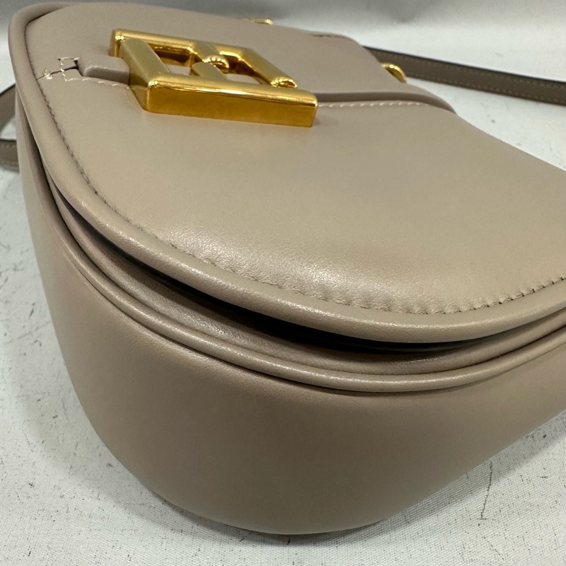 fendi 8BS082 大象灰牛皮FF金釦馬鞍包 斜背包-14