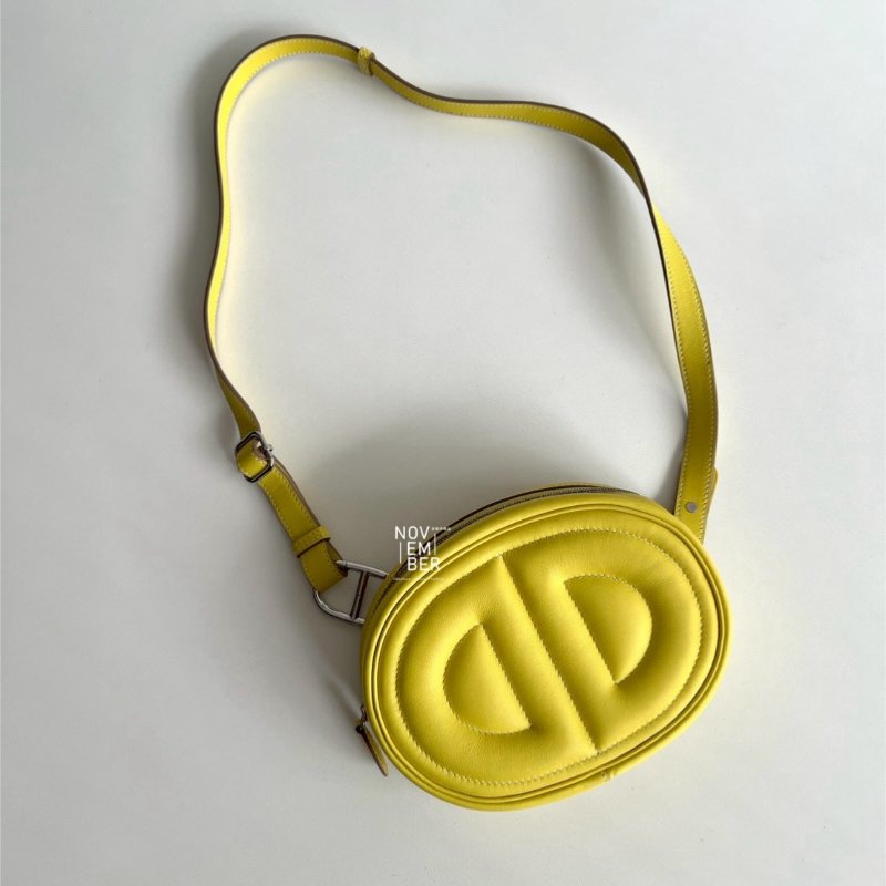 99🆕 有購證🙌🏻 Hermès 愛馬仕 In the loop 腰包 檸檬黃銀釦-3