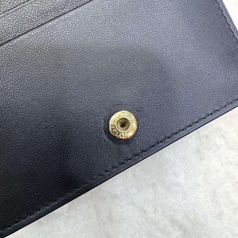 DIOR黑金Lady Dior Gardenia羊皮迷你錢包S0178ONMJ_M900-19