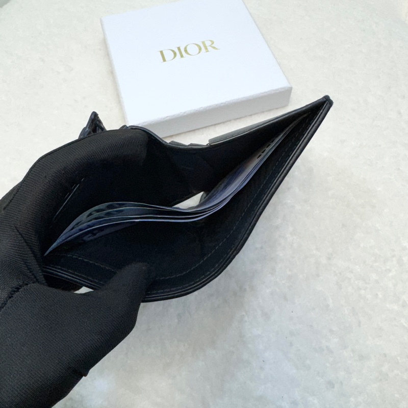 DIOR黑金Lady Dior Gardenia羊皮迷你錢包S0178ONMJ_M900-8