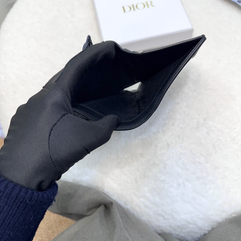 DIOR黑金Lady Dior Gardenia羊皮迷你錢包S0178ONMJ_M900-9