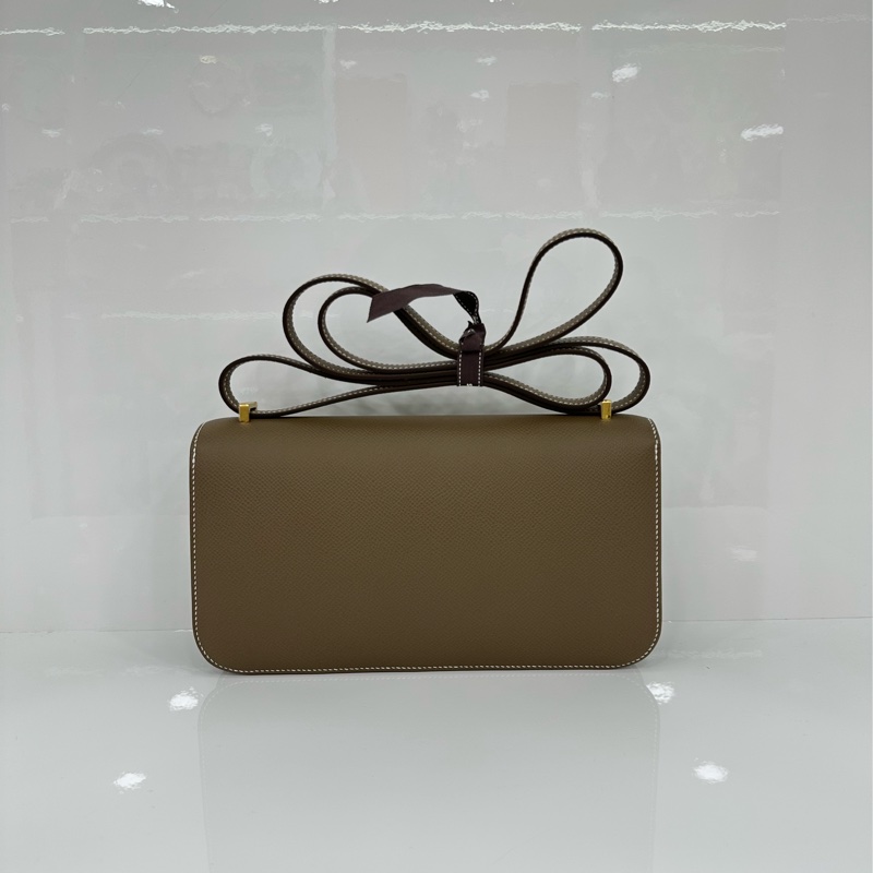 愛馬仕 Elan康康constance elan 長版大象灰金扣Epsom K刻 全新有購證-2