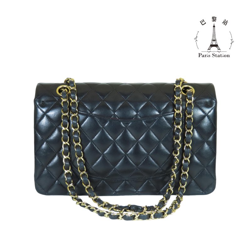 【巴黎站二手名牌專賣店】＊現貨＊CHANEL香奈兒真品＊COCO25 黑菱格羊皮金雙C金鍊肩背斜背包-1