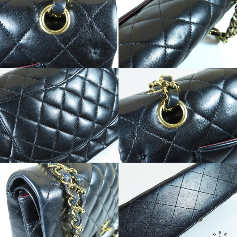 【巴黎站二手名牌專賣店】＊現貨＊CHANEL香奈兒真品＊COCO25 黑菱格羊皮金雙C金鍊肩背斜背包-5
