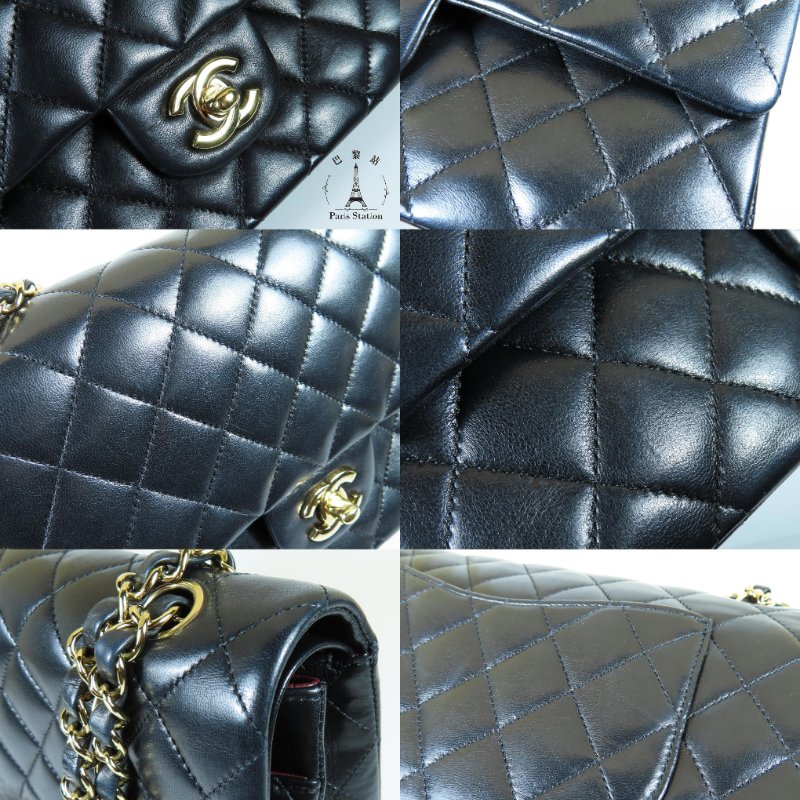 【巴黎站二手名牌專賣店】＊現貨＊CHANEL香奈兒真品＊COCO25 黑菱格羊皮金雙C金鍊肩背斜背包-6