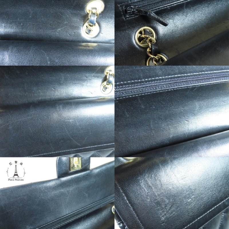 【巴黎站二手名牌專賣店】＊現貨＊CHANEL香奈兒真品＊COCO25 黑菱格羊皮金雙C金鍊肩背斜背包-7