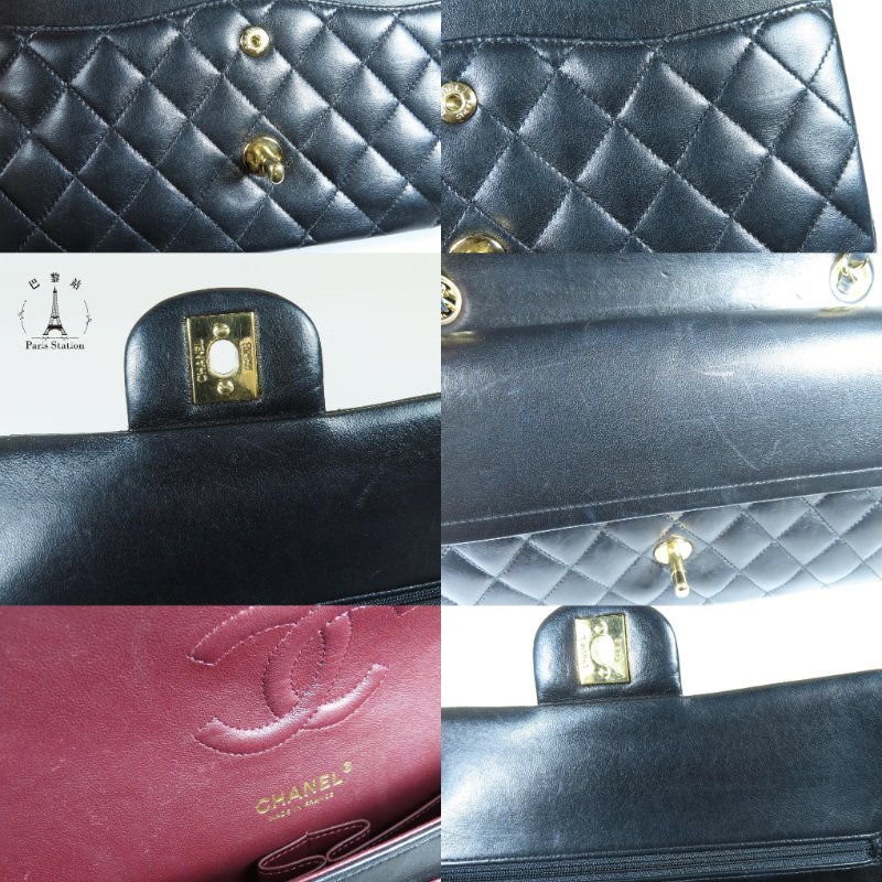 【巴黎站二手名牌專賣店】＊現貨＊CHANEL香奈兒真品＊COCO25 黑菱格羊皮金雙C金鍊肩背斜背包-8