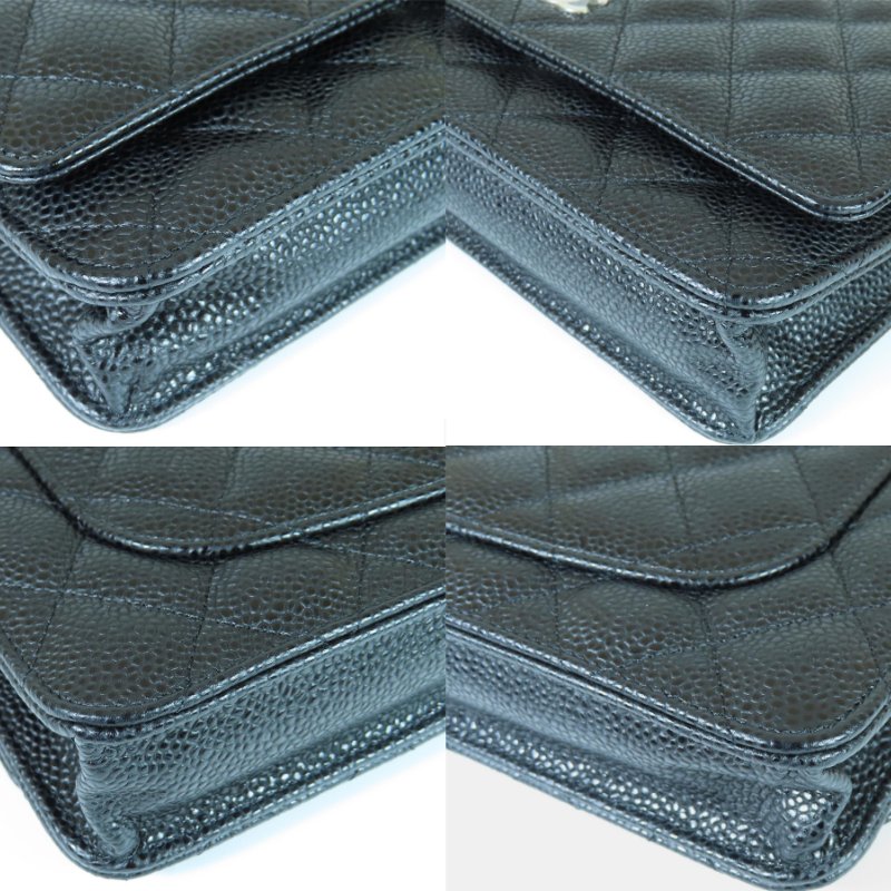 【巴黎站二手名牌專賣店】＊現貨＊CHANEL 香奈兒 真品＊黑色菱格荔枝紋牛皮銀色雙C鏈包 WOC斜背包-4