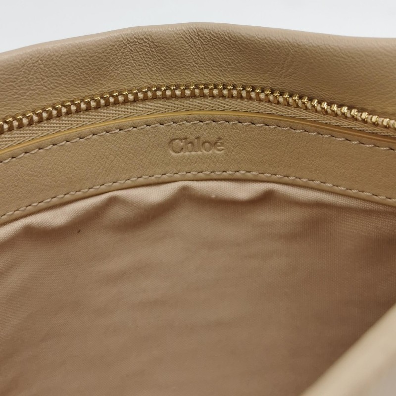 Chloe Roy牛皮字母logo壓紋金屬裝飾斜挎包單肩包-7