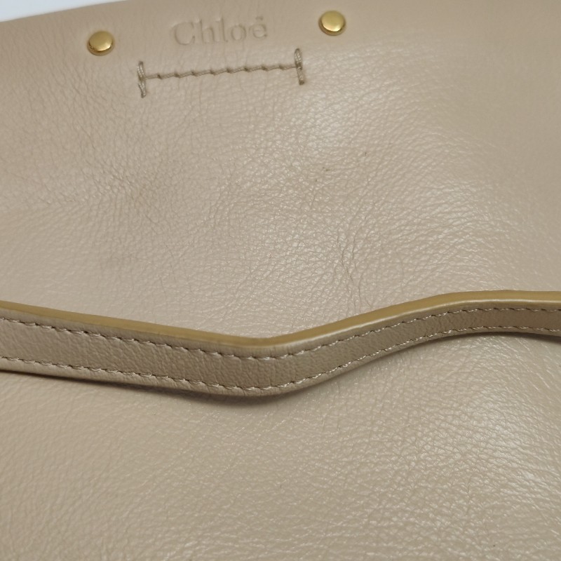 Chloe Roy牛皮字母logo壓紋金屬裝飾斜挎包單肩包-19