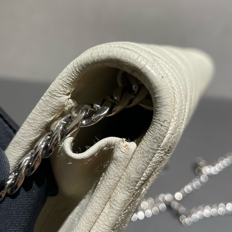 Miumiu 褶皺鏈條包 三拼色 白銀灰 限量色 斜背包肩背包-16