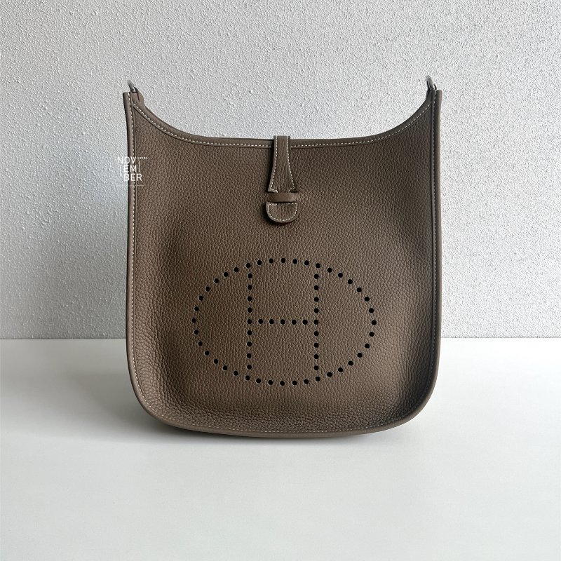 全新全配有購證💖 Hermès 愛馬仕 Evelyne 29 大象灰銀釦-0