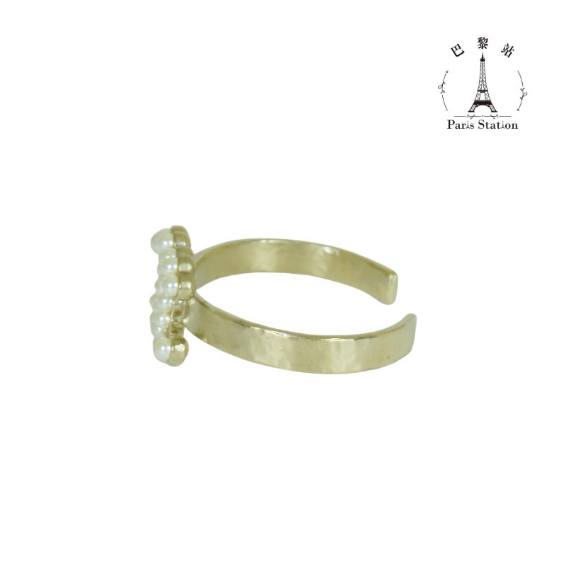 【巴黎站二手名牌專賣店】＊現貨＊CHANEL 香奈兒 真品＊珍珠雙C復古淡金屬開口手環 手鐲-2