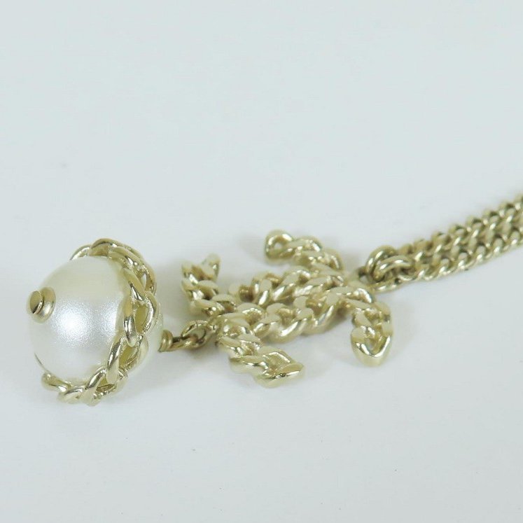 【巴黎站二手名牌專賣店】＊現貨＊CHANEL 香奈兒 真品＊縷空雙C珍珠墜飾項鍊-3