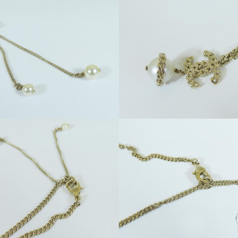【巴黎站二手名牌專賣店】＊現貨＊CHANEL 香奈兒 真品＊縷空雙C珍珠墜飾項鍊-4