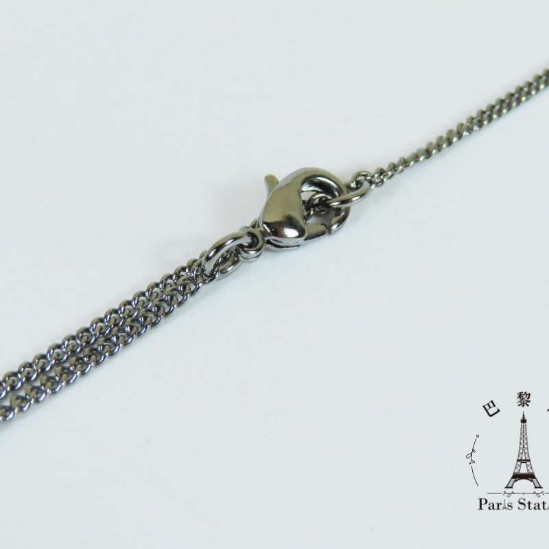 【巴黎站二手名牌專賣店】*現貨*CHANEL 香奈兒 真品*鐵灰銀鏈外星星彩鑽雙C項鍊-6