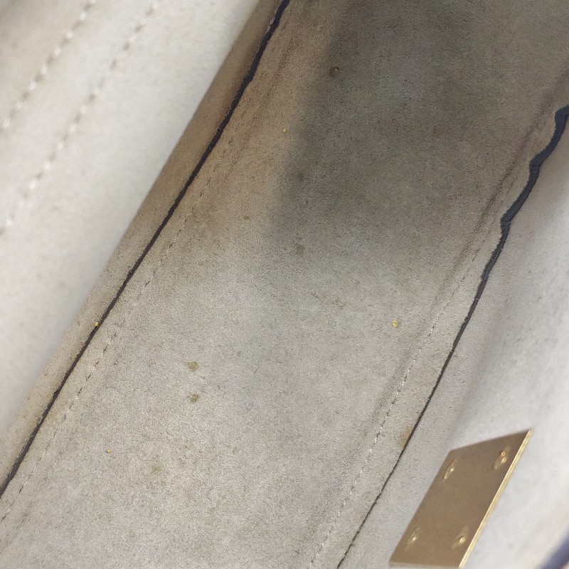 Chloe Drew小豬包牛皮翻毛皮拼色珠寶鎖斜挎包-10