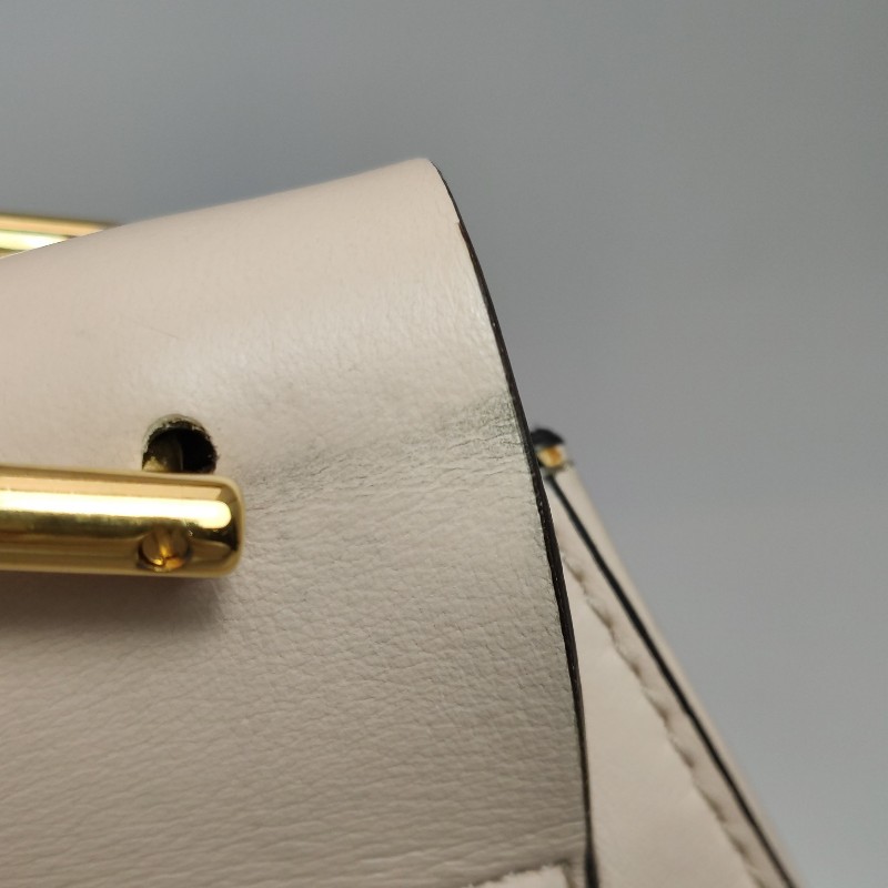 Chloe Drew小豬包牛皮翻毛皮拼色珠寶鎖斜挎包-26