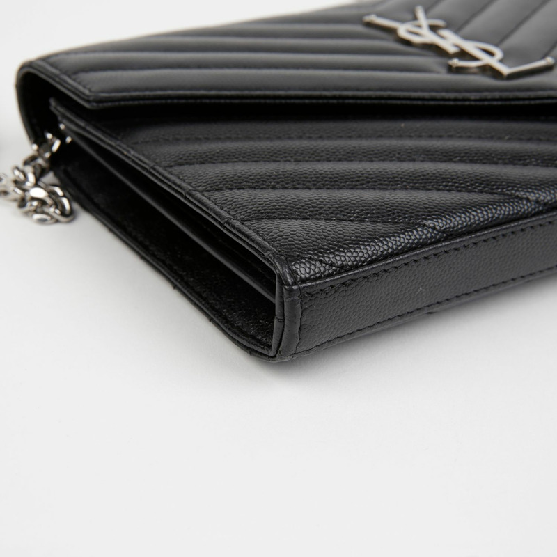 SAINT LAURENT Monogram 鏈條斜背皮夾 377828-6