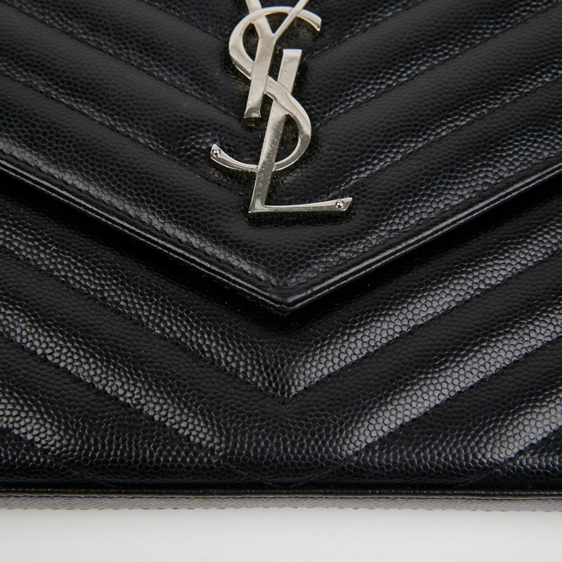 SAINT LAURENT Monogram 鏈條斜背皮夾 377828-9