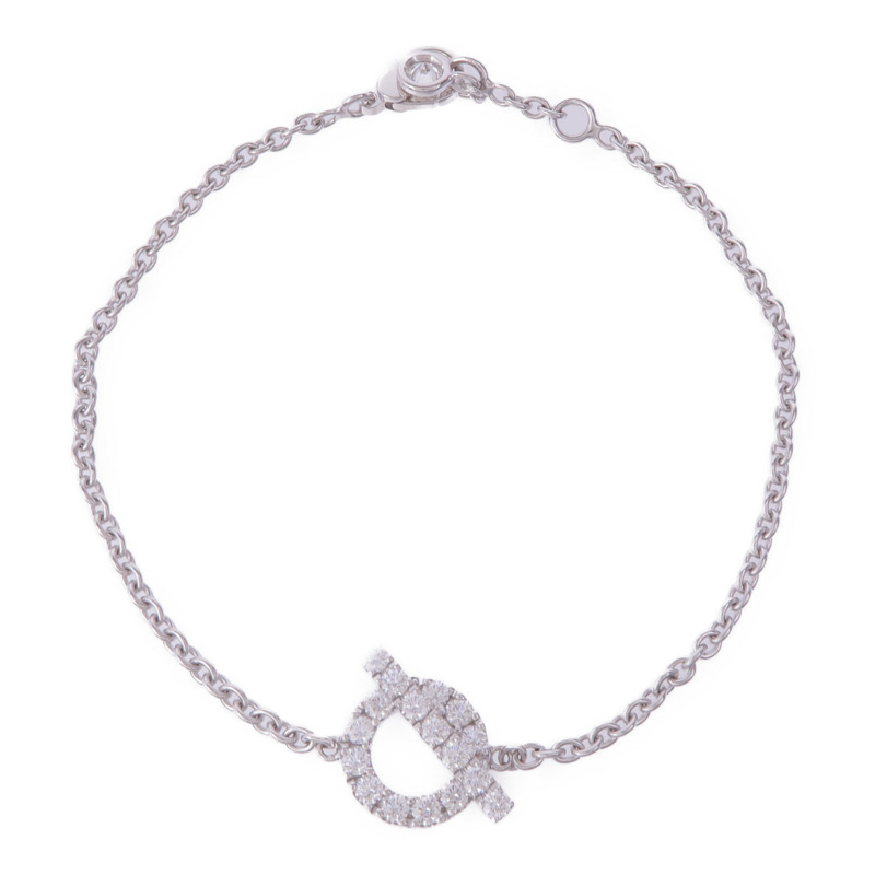 HERMES 18K白金Finesse Bracelet鑽石手鏈-3