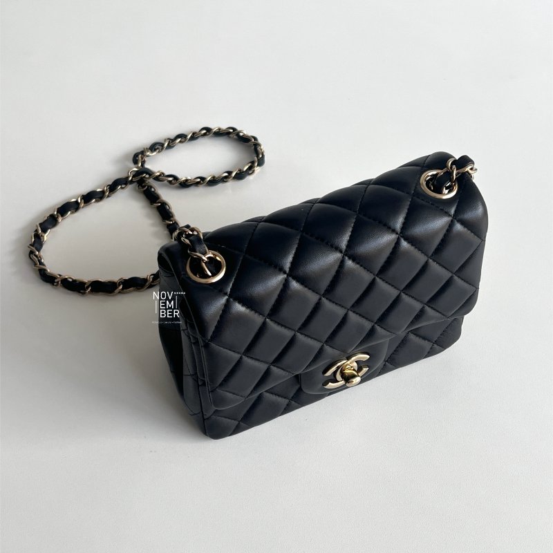 99新🆕 Chanel 香奈兒 方胖 黑色金釦-3