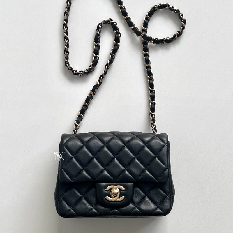 99新🆕 Chanel 香奈兒 方胖 黑色金釦-4