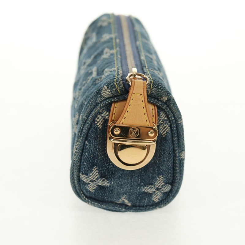 【日本直送】路易威登 Monogram Denim Trousse Speedy GM 手拿包 藍色 M95081 LV Auth am9350V-3