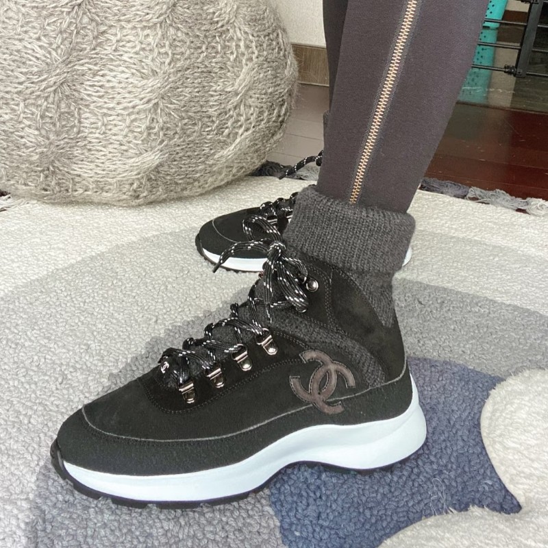 莉亞精品♡Chanel 麂皮拼接襪套休閒鞋 尺碼39.5 近新閒置-2