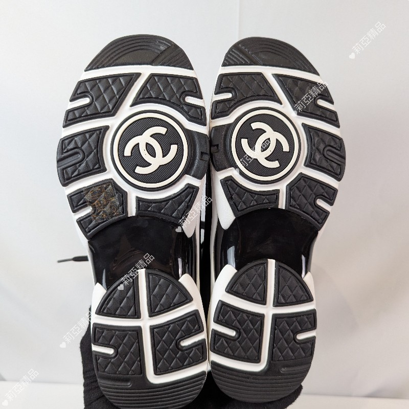 莉亞精品♡Chanel 麂皮拼接襪套休閒鞋 尺碼39.5 近新閒置-8