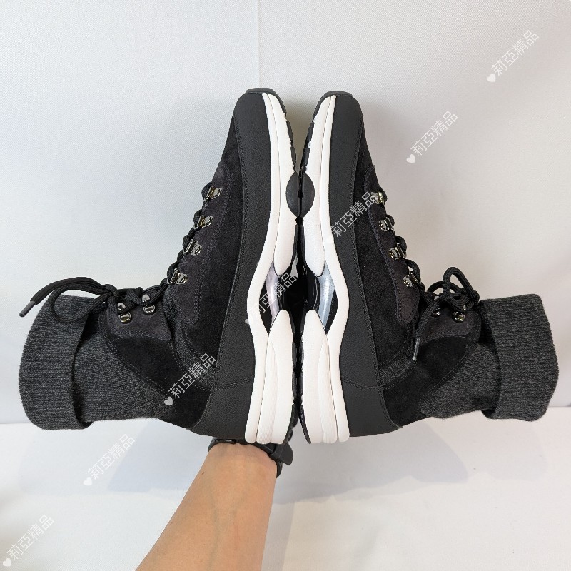 莉亞精品♡Chanel 麂皮拼接襪套休閒鞋 尺碼39.5 近新閒置-10