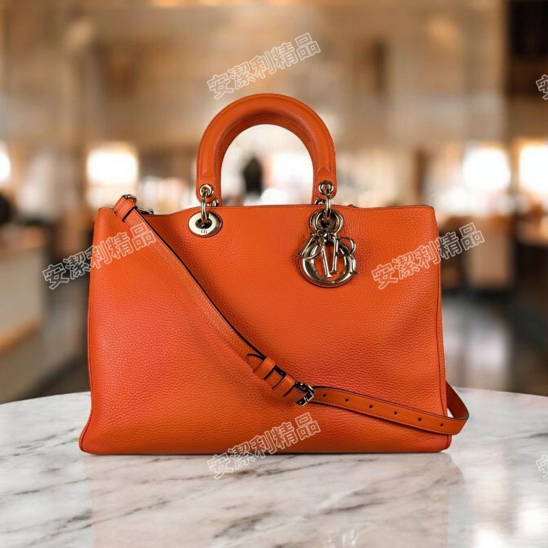 莉亞精品♡Dior Diorissimo 托特 橘 九新美包-0