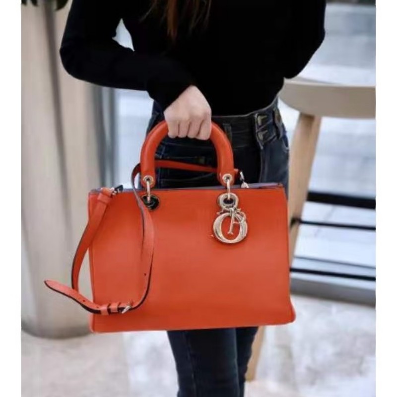 莉亞精品♡Dior Diorissimo 托特 橘 九新美包-4