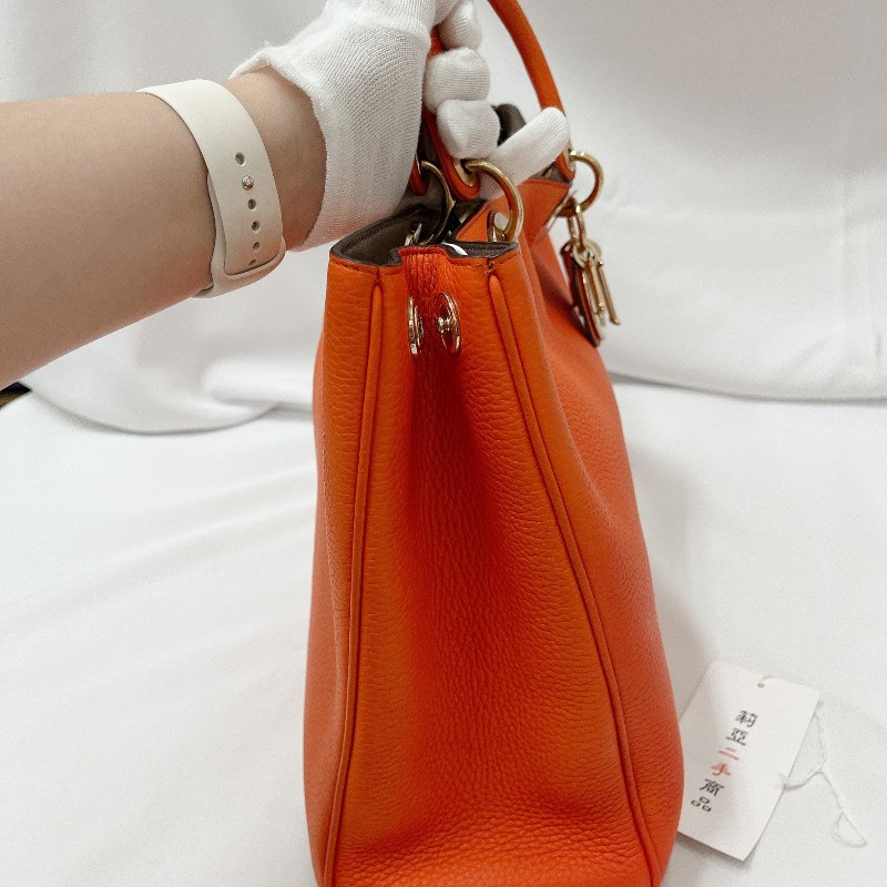 莉亞精品♡Dior Diorissimo 托特 橘 九新美包-7