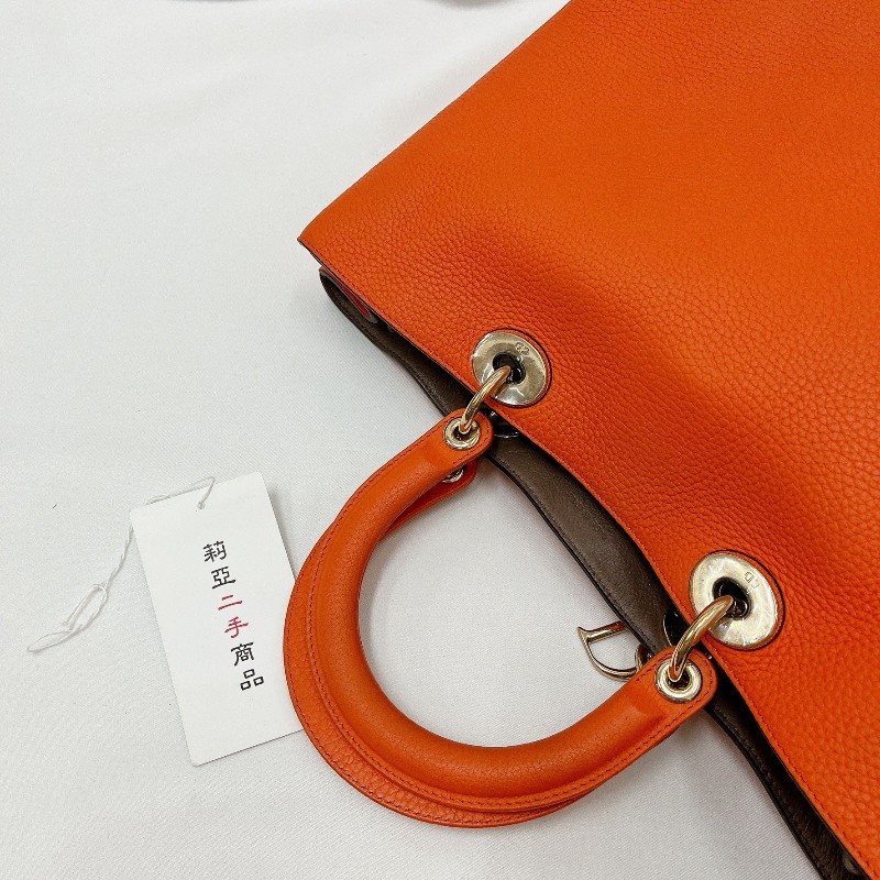 莉亞精品♡Dior Diorissimo 托特 橘 九新美包-14