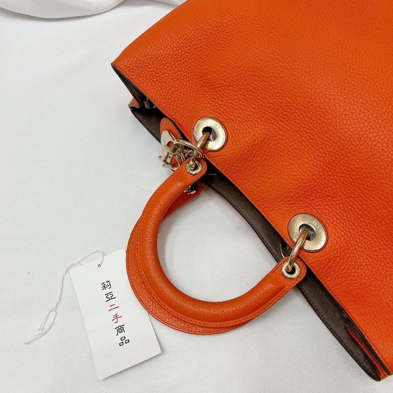 莉亞精品♡Dior Diorissimo 托特 橘 九新美包-15