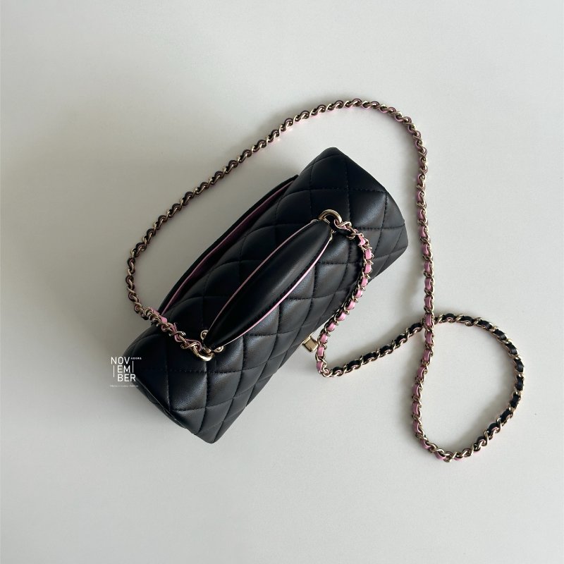 閒置新✨ Chanel mini CF handle 黑拼粉🖤🩷-2