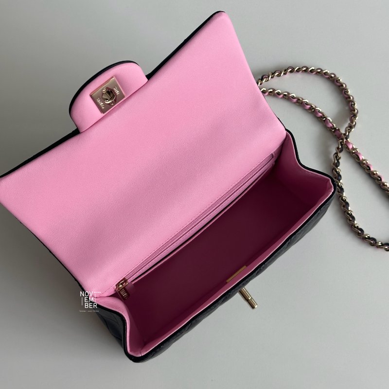 閒置新✨ Chanel mini CF handle 黑拼粉🖤🩷-4