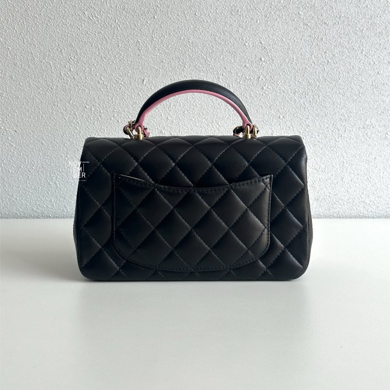 閒置新✨ Chanel mini CF handle 黑拼粉🖤🩷-6