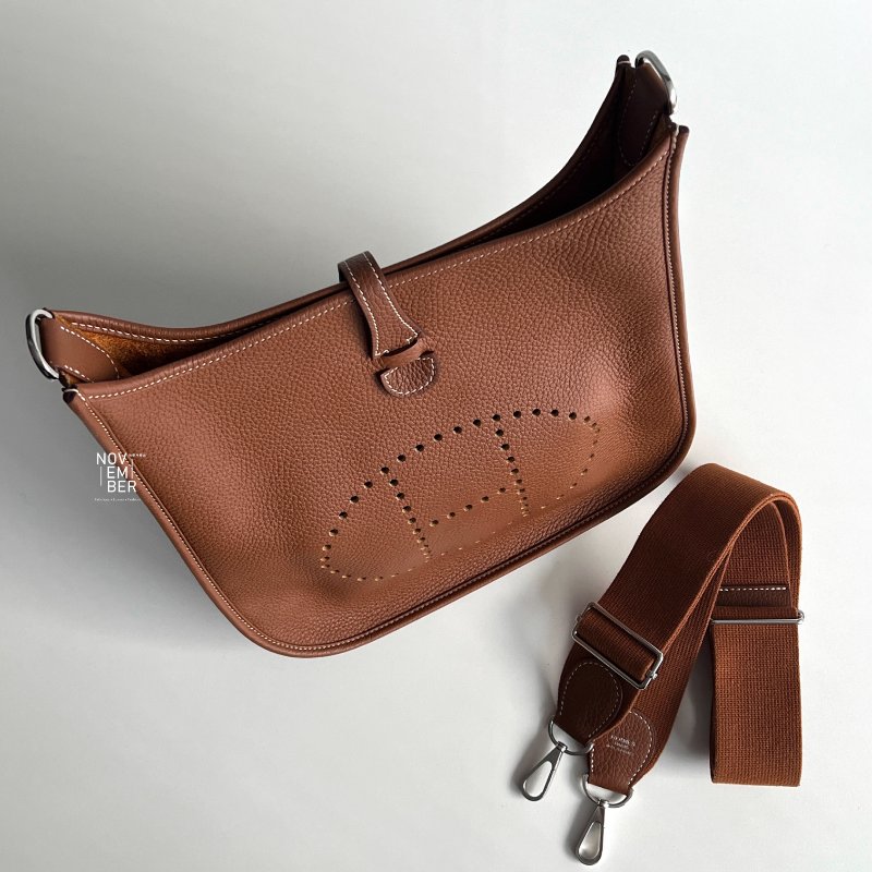 99新🆕 有購證🙌🏻 Hermès 愛馬仕 Evelyne 29 金棕銀釦-1
