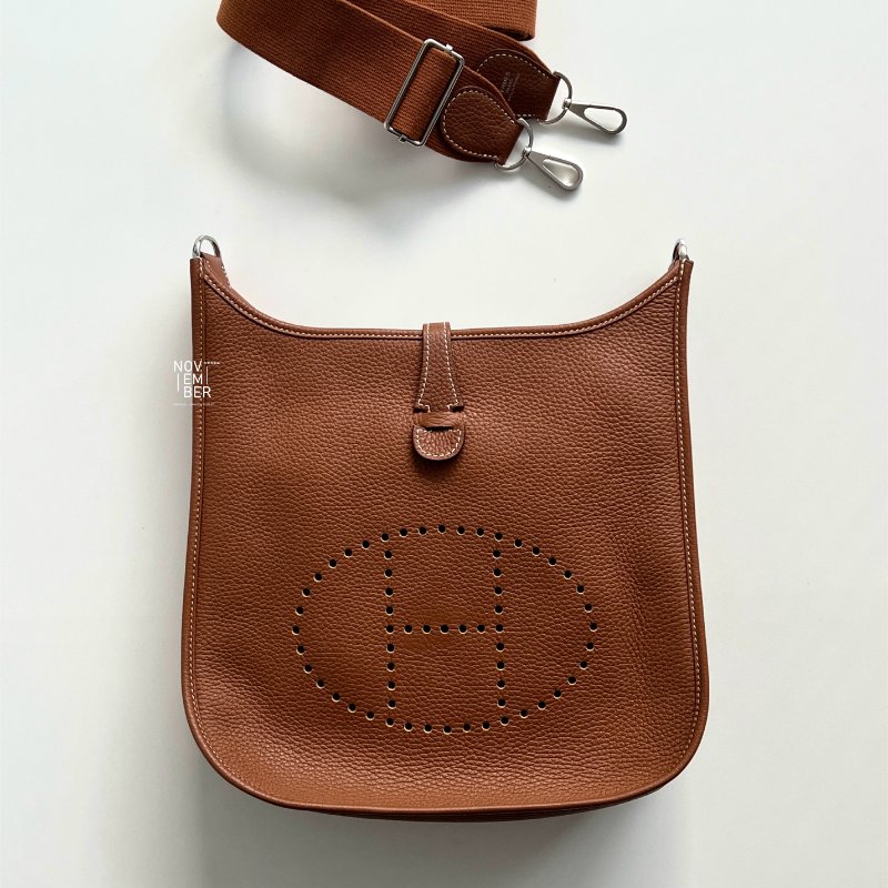 99新🆕 有購證🙌🏻 Hermès 愛馬仕 Evelyne 29 金棕銀釦-3