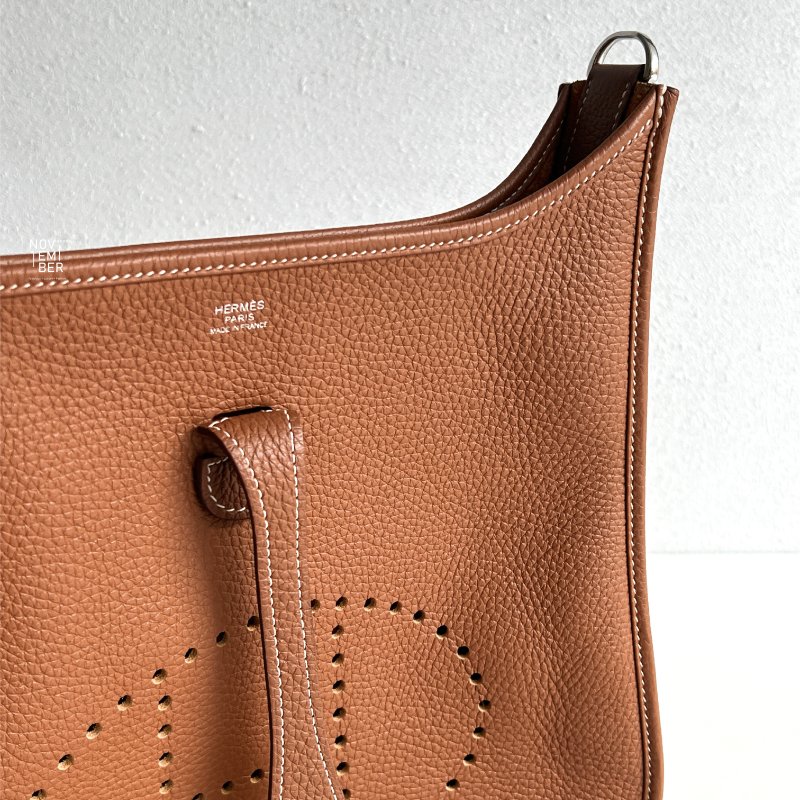 99新🆕 有購證🙌🏻 Hermès 愛馬仕 Evelyne 29 金棕銀釦-4
