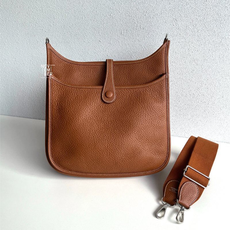 99新🆕 有購證🙌🏻 Hermès 愛馬仕 Evelyne 29 金棕銀釦-5