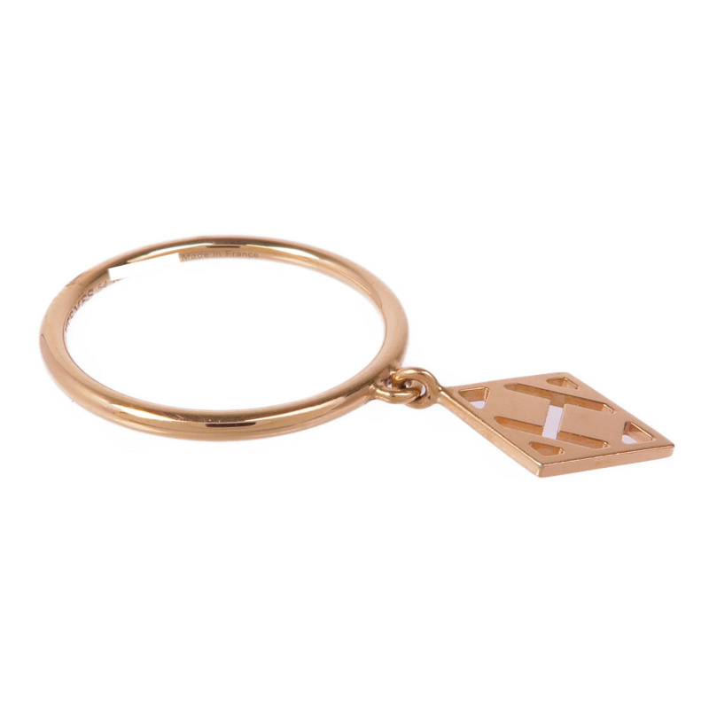 HERMES 18K玫瑰金Gambade H Ring戒指Hermes#54/US#6.75-3
