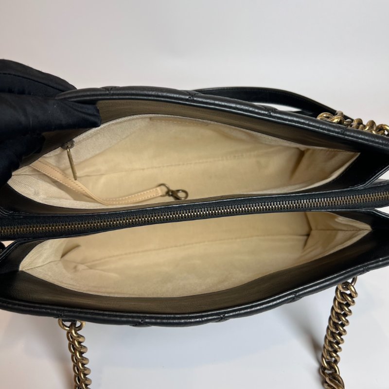 CHANEL 金釦菱格紋手提托特包黑-5