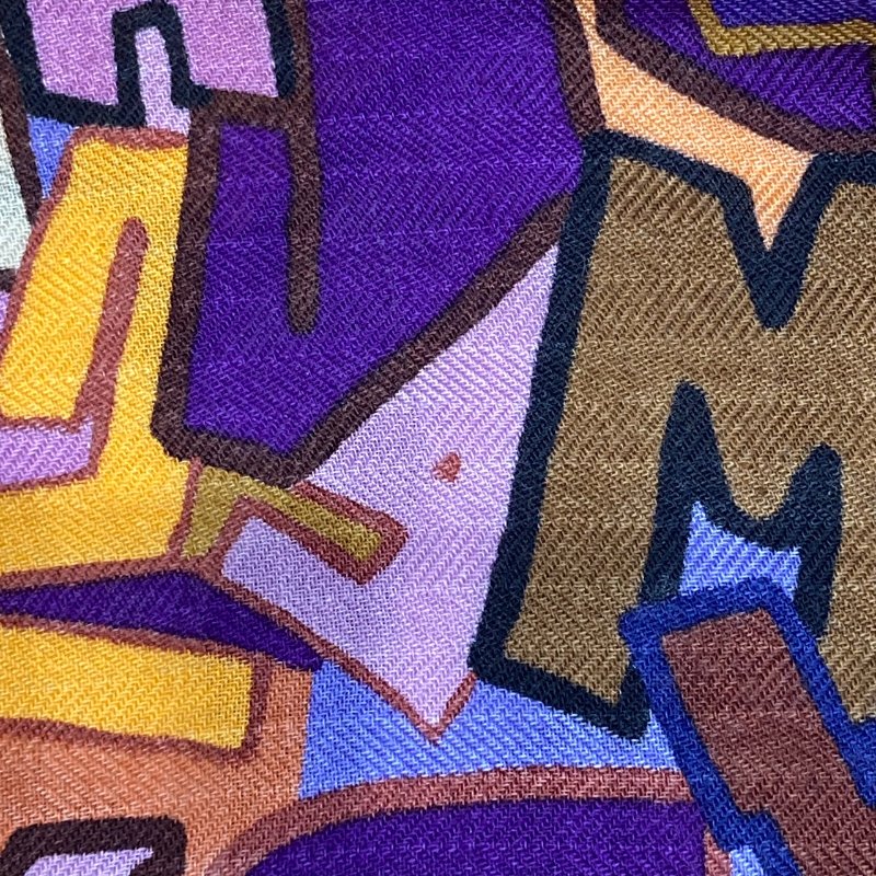 HERMES 愛馬仕 絲巾 POP圖騰 藍色 米白色 多色-3