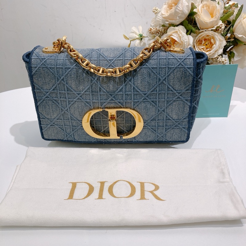 TW4493 CHRISTIAN DIOR 迪奧小號牛仔布皮經典CD logo翻蓋式鍊帶包包CANNAGE SMALL CARGO BAG DENIM-10
